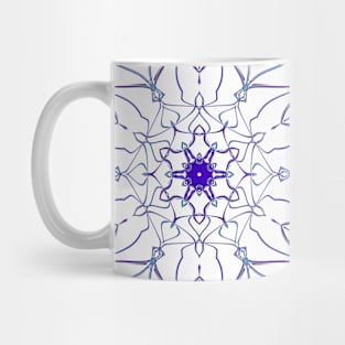 Cartoon Mandala Flower White and Purple Mug